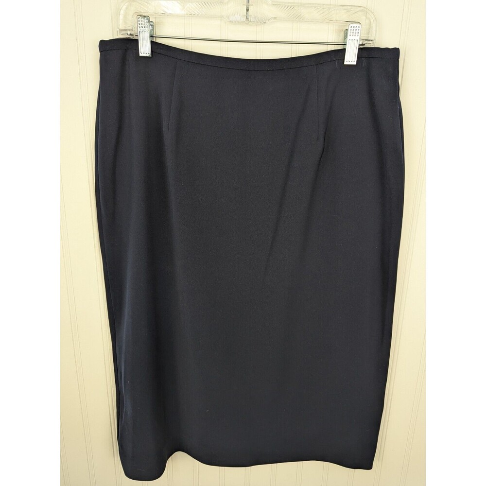 East 5th Women's Navy Blue Knee Length Lined Skirt Sz 14 Tall Workware Business